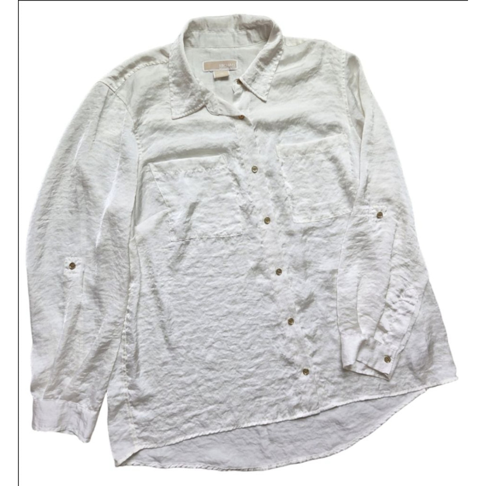 Women's Michael Kors Button-Up Shirt Size 1X White